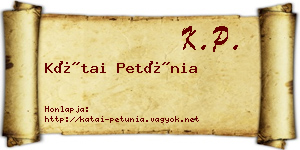 Kátai Petúnia névjegykártya